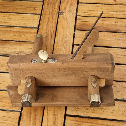 Vintage wooden plough plane - wooden,