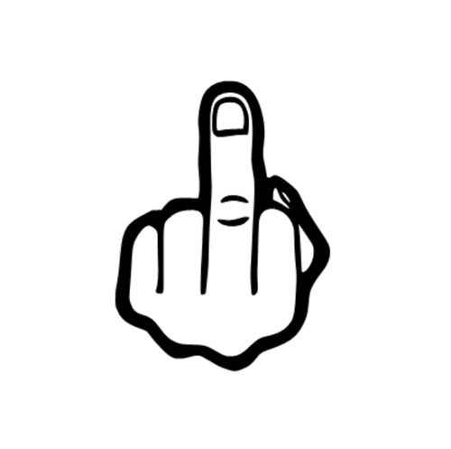 Middle finger sticker decal - middle, sticker/decal