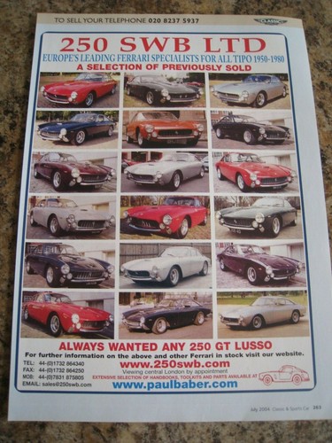 250 swb ltd ferrari spec - swb,
