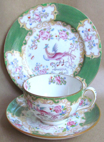 Mintons green cockatrice trio - mintons,