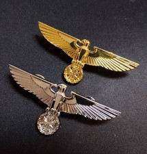 2Pcs Gold Silver WW2 German Eagle Iron Cross Badge Hat Pin Brooch Military Medal