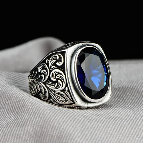 Ottoman style men blue - ottoman,