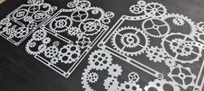 FX Gears Steampunk Clock Style 3 sizes Stencils Airbrushing Reusable Freehand