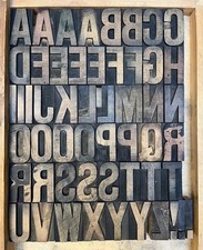 Wooden Letterpress Type Wood Poster Type Printing Caps 68mm 16 Line #6