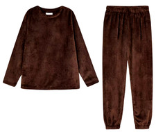 Ladies Brown Fleece Pyjamas
