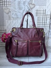 FOSSIL Carlie LEATHER Oxblood Satchel Bag SHOULDER CROSSBODY BAG HANDBAG