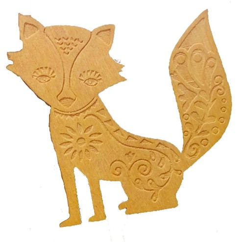 Wooden wildlife fox brooch - wildlife,