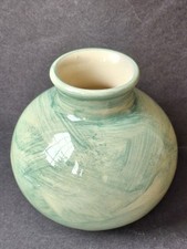 Poole Pottery Fresco Rachel Barker Ceramic Sea Green Bulbous Bud Flower Vase