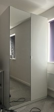 Ikea Pax Wardrobe Frame 50x58x236 White x2 With 1 Mirror Door And 1 Forsand Door