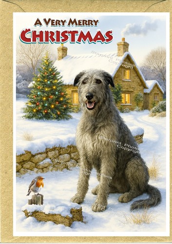 Irish wolfhound dog christmas - irish,