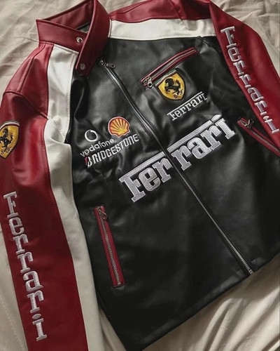 Red ferrari embroidered - red,