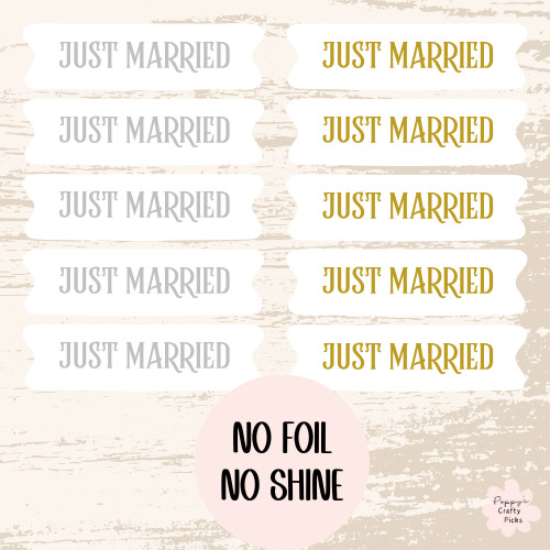Just married sentiments - just, /