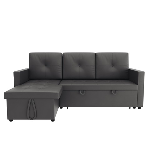 Grey shaped corner sofa - l-shaped,