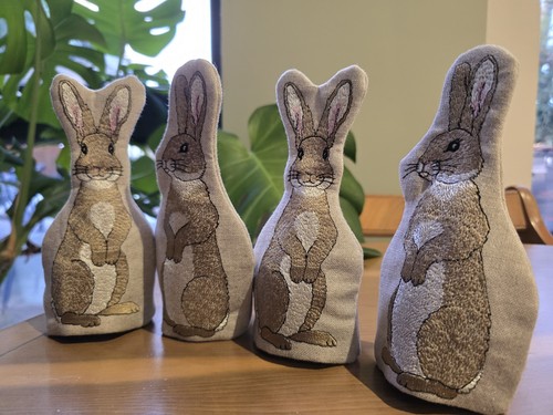 Embroidered rabbit egg - rabbit,