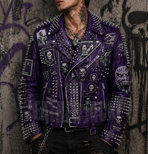Men purple studded punk - men’s,
