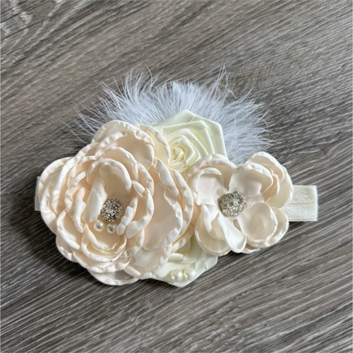 Ivory floral baby - baby, headband