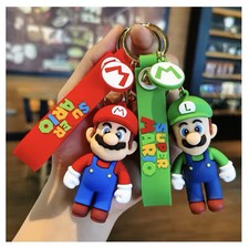 Cartoon Mario Keyring Anime Super Mario Bros Keychain Figure Toys Kids Gift