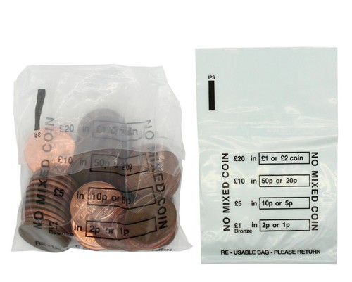 250 plastic coin bags no - plastic,