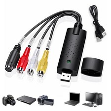 USB Video Capture Card VHS VCR to Digital Converter for PC DVD Hi8 Camcorder UK