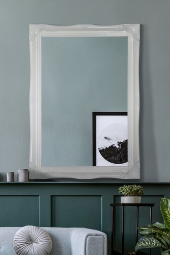 Large mirror white ornate - mirror,