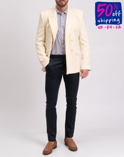 RRP€2290 VTMNTS Blazer Jacket Size S Wool Blend Lined Double Breasted Peak Lapel