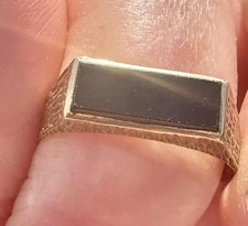 Vintage 9ct Men's Gold Onyx