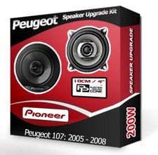 Peugeot 107 Front Dash speakers Pioneer 4" 10cm car speaker kit 210W