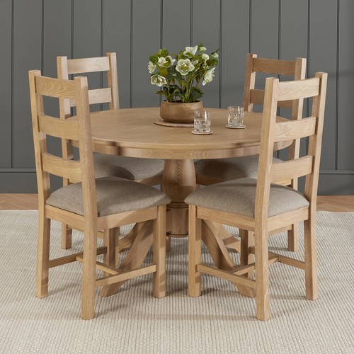 Dining table set - whitewash, oak