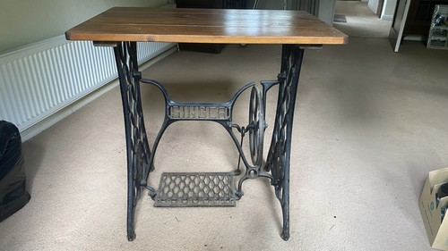 Table made from singer sewing - made,