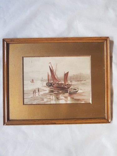 Old framed watercolour - old,
