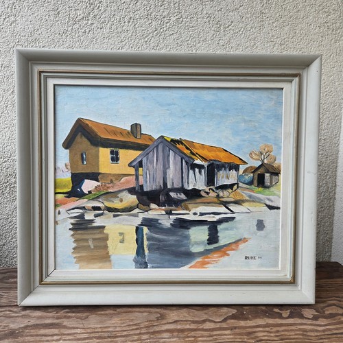 Framed 1949 swedish oil - framed,