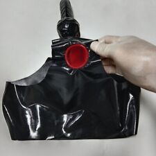 Black Latex Rubber Briefs Male's Shorts With Penis Sheath Anal sheath Underwear