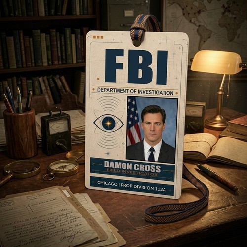 Fbi card badge customizable - badge,