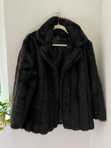 Vintage 1980s brown faux - brown, fur