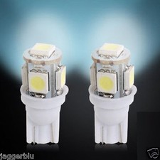 2 x T10 W5W 501 5 SMD 5050 LED HIGH POWER CANBUS CAR SIDE LIGHT WEDGE WHITE BULB