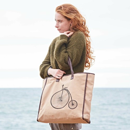 Penny farthing shopper canvas - shopper,
