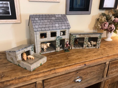Wooden toy farm hand built - farm, hand-built