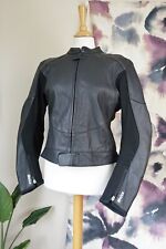 Ladies WEISE Black Leather Armour Motorcycle Jacket Size 42 UK 10