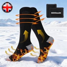 Electric Heated Socks Rechargeable 5V 5000mAh Battery Unisex Winter Foot Warmer~