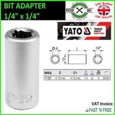 1/4" Square to 1/4" 6.3mm Hex Female Screwdriver Bit Adapter Holder Socket Yato
