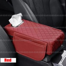 Red PU Leather Car Armrest