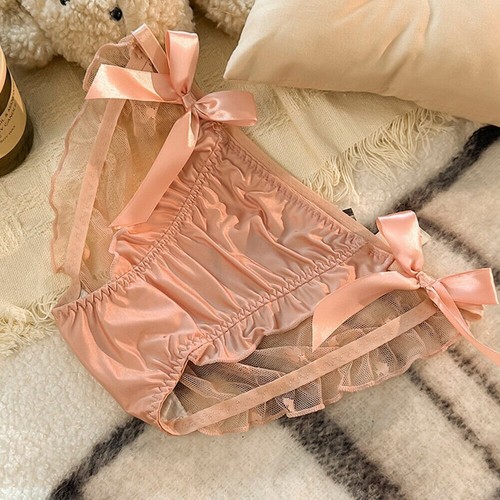 Ruffled satin silk knickers - ruffled,