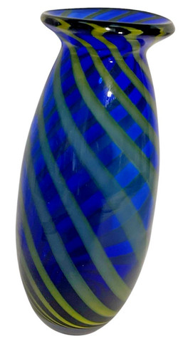 Blown glass art - glass, cobalt