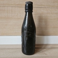 Antique English Vintage Dark Glass Bottle Embossed Barretts Co-Op Lid Milk Beer