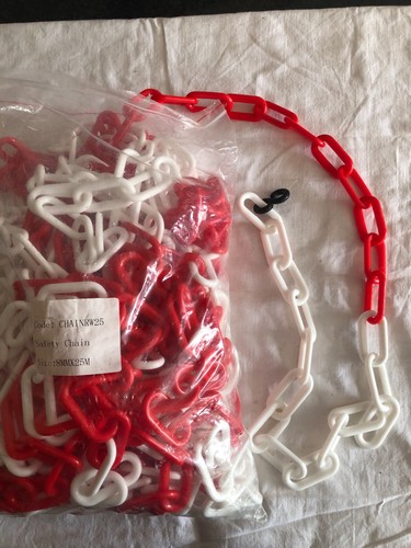 Red and white barrier plastic - white,