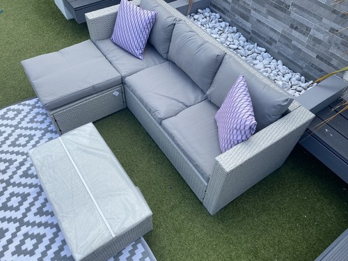Rattan garden furniture set - rattan, 4