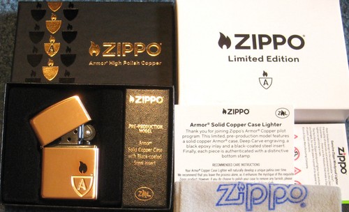 Zippo copper armor lighter - zippo,