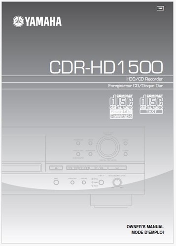 Yamaha cdr hd1500 hdd audio - audio, cd