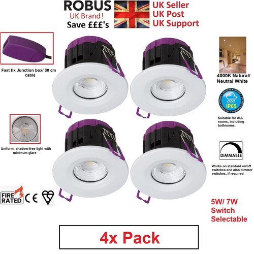 Robus 7w ip65 led - 4x, 5w/