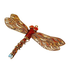 Vintage Chinese Export Sterling Silver Articulated Dragonfly Brooch/Pendant 925